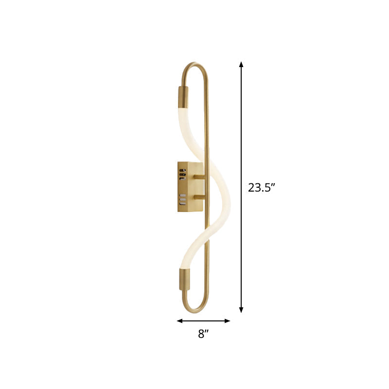 Avtoit | Simple LED wall lighting ideas Gold finish rectangular wall light with tube acrylic diffuser