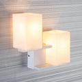 Avtoit | Opal Frosted Glass Rectangle Wall Light Nordic Style 2 Lamps White/Black Wall Mounted Light Fixture