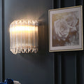 Avtoit | Half Drum Flush Mount Wall Light Minimalist Clear Prism Tube Glass 4-Bulb Living Room Wall Light