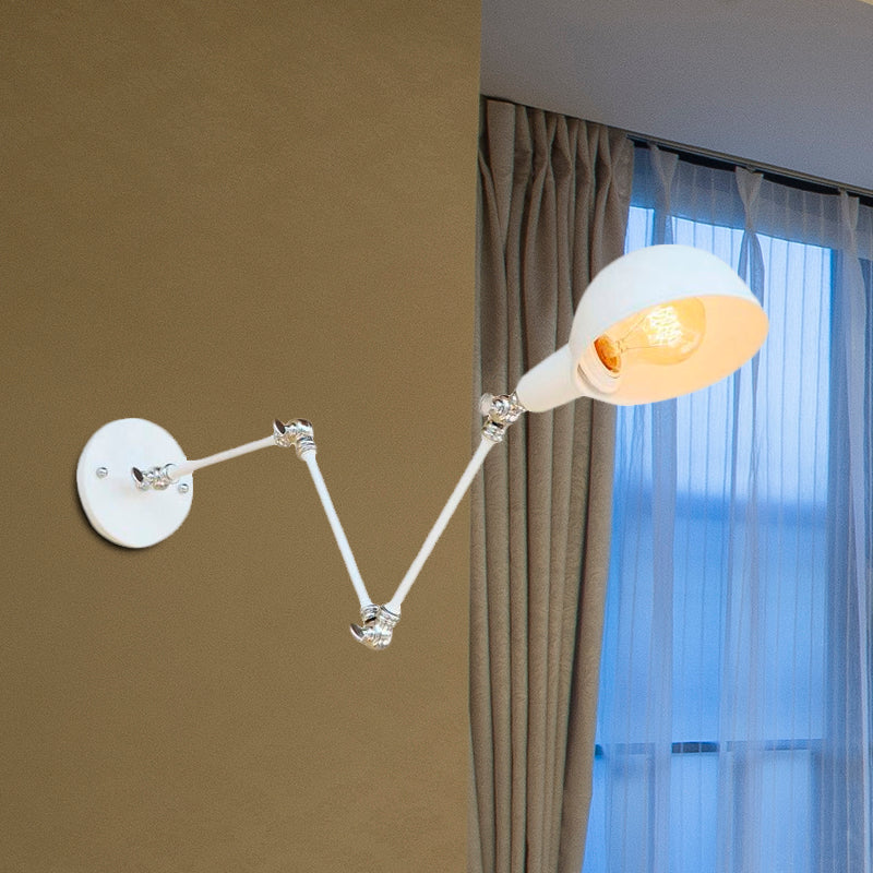 Avtoit | 1 Bulb Wall Lamp Retro Style Swivel Arm Metal Mini Wall Light in White for the Home Office