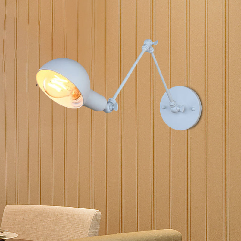 Avtoit | 1 Bulb Wall Lamp Retro Style Swivel Arm Metal Mini Wall Light in White for the Home Office