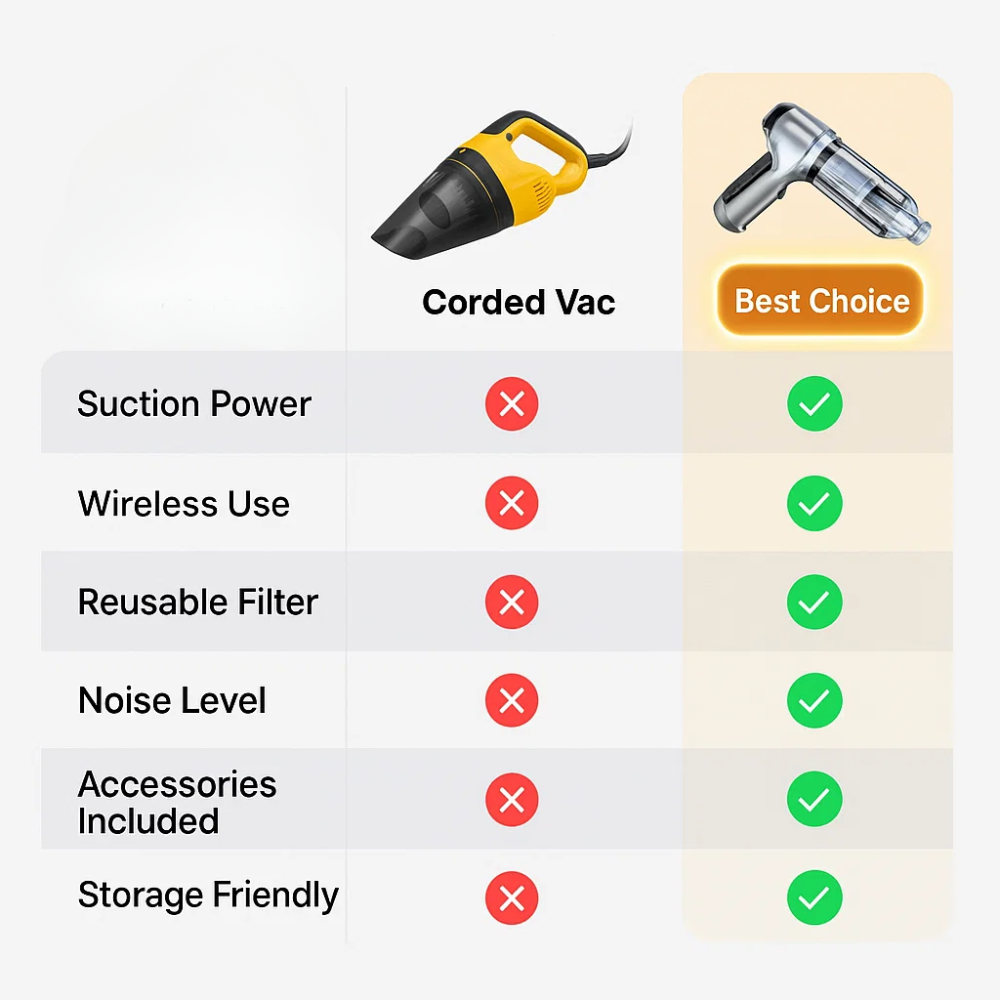 Avtoit | Car Vacuum Cleaner - Powerful and Compact Car Vac for Quick Cleaning