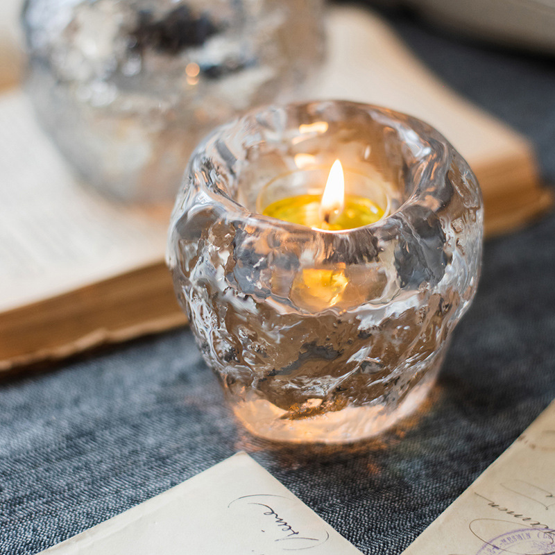 Avtoit | Glass Tealight Holder – Decorative Candle Holder made of Clear Glass for Cozy Lighting