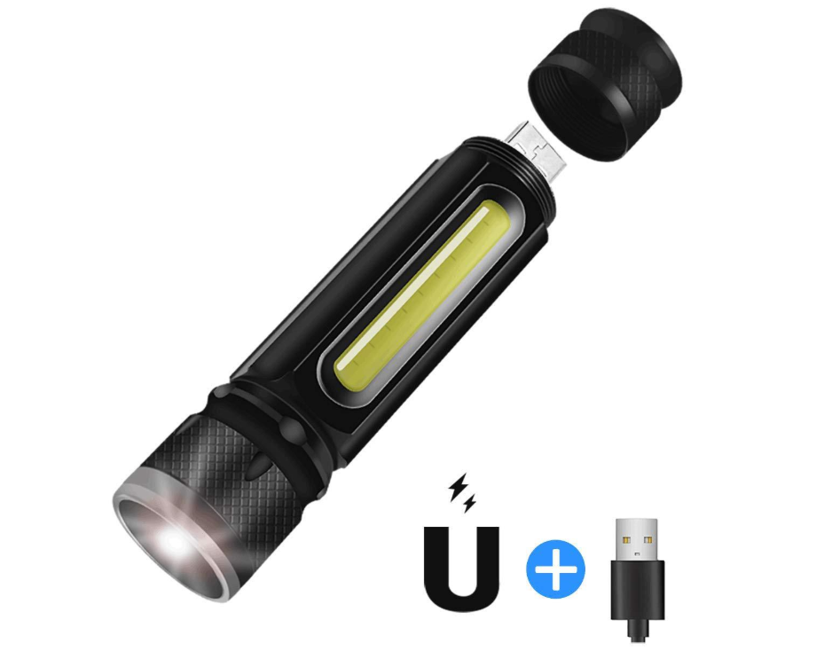 Avtoit | USB Rechargeable Magnetic Flashlight – LED Emergency Light with Magnet and Carry Strap