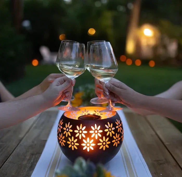 Avtoit | Flower Pattern Candle Lamp – Decorative LED Table Lamp for Stylish Lighting