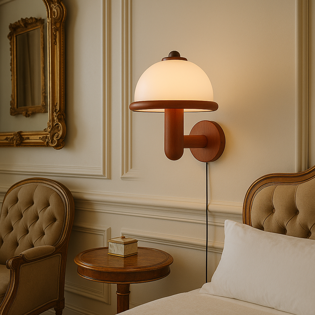 Avtoit | NordShroom | Wooden Wall Lamp in Scandinavian Mushroom Style