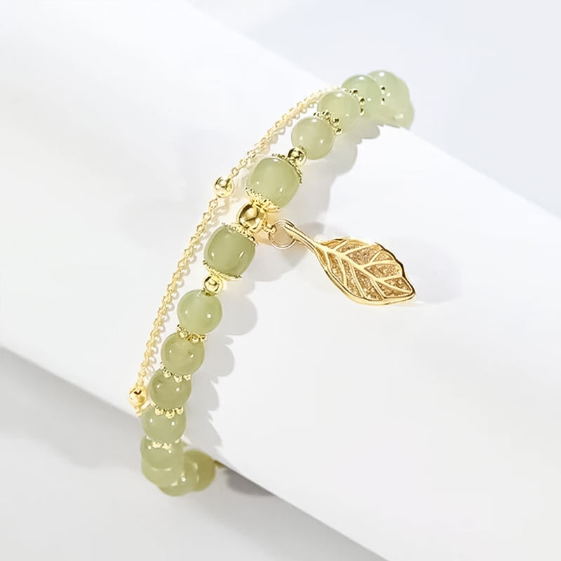 Avtoit | Hetian Jade Bracelet with Leaf
