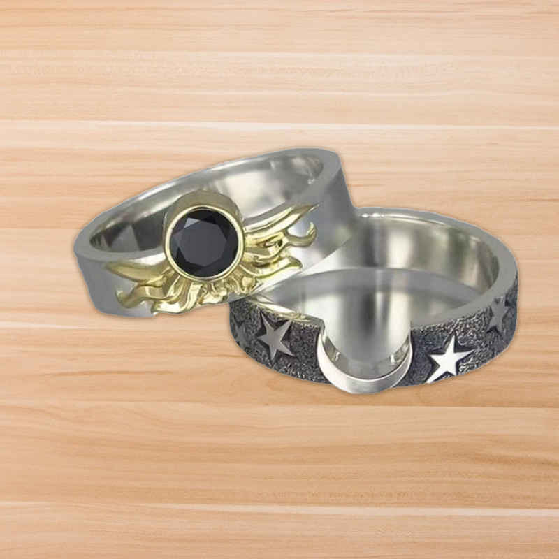 Avtoit | Vintage Star Moon Sun Ring Set