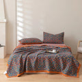 Avtoit | Six-Layer Cotton Blanket with Orange-Blue Pattern