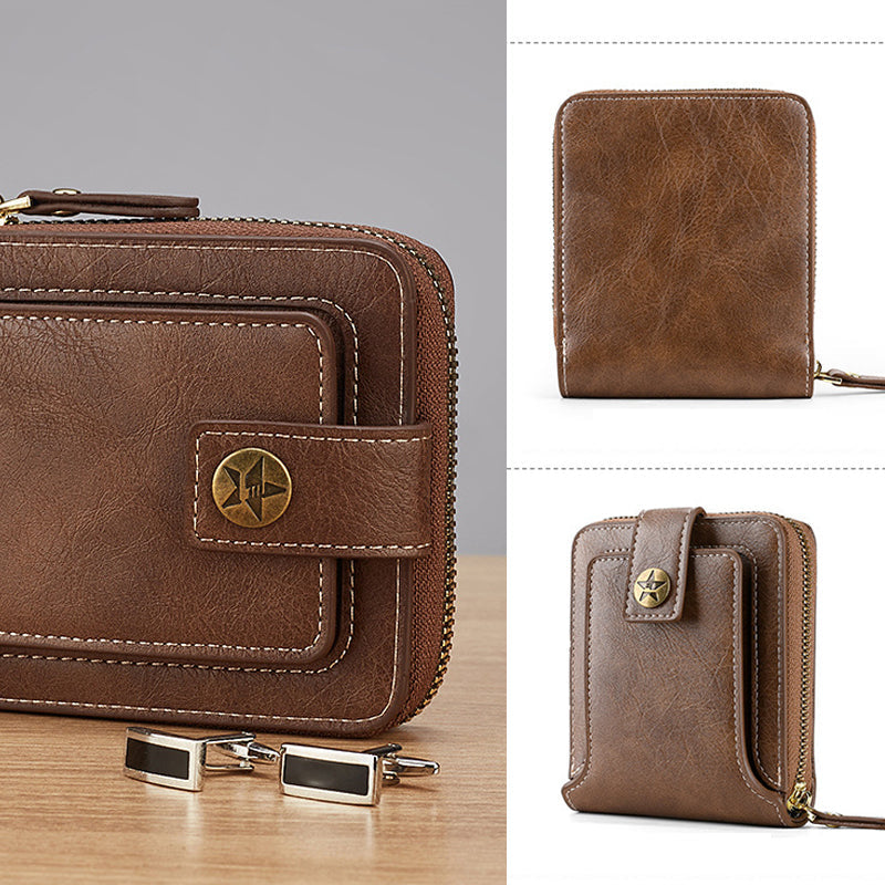 Avtoit | Men's New Short Fashion Multi-Cards Horizontal Zipper Wallet