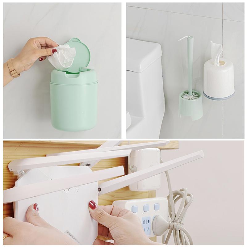 Self-Adhesive Wall Hooks, Water-Resistant Stainless Steel, 5/10/20 Sets