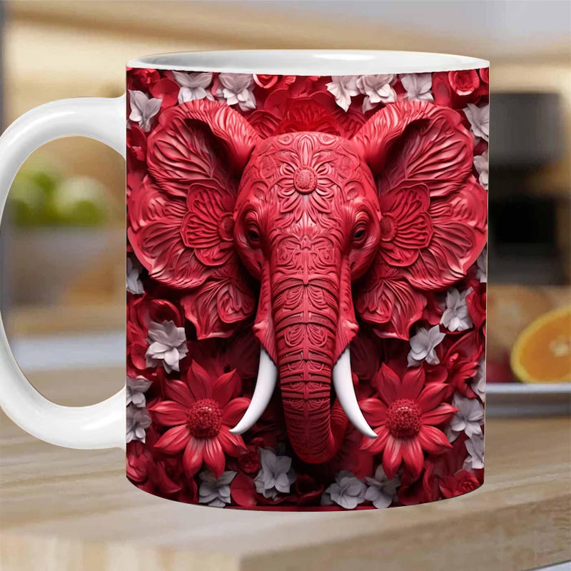 Avtoit | 3D Elephant Flower Mug