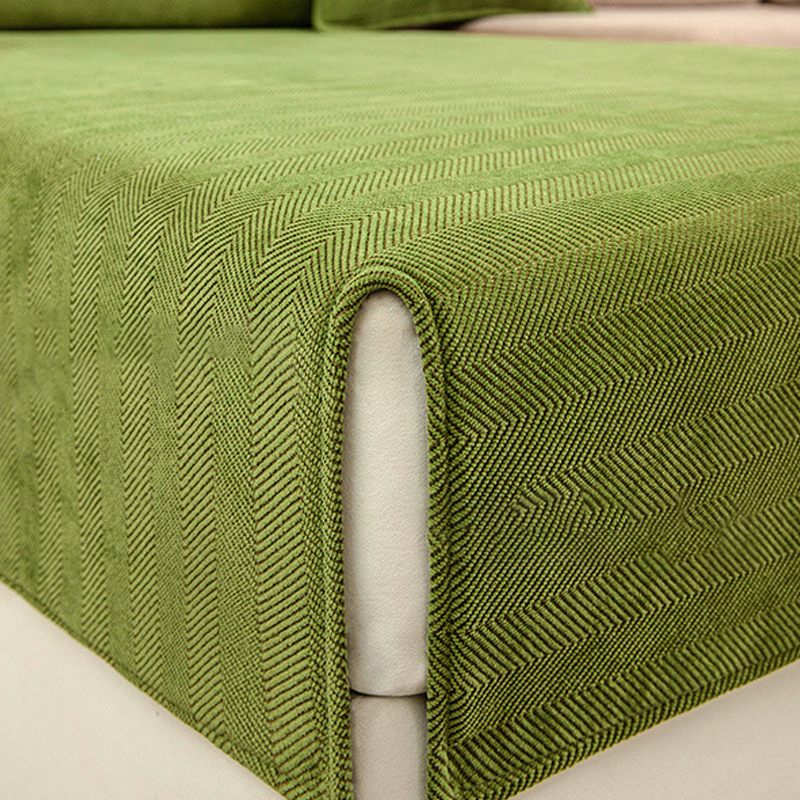 Avtoit | Wavy Check Chenille Fabric Furniture Protector Sofa Cover