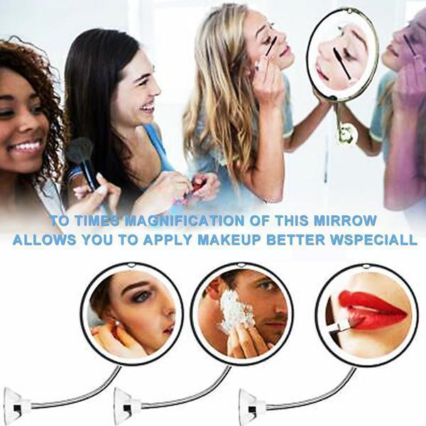 Avtoit | 10x magnification LED illuminated makeup mirror