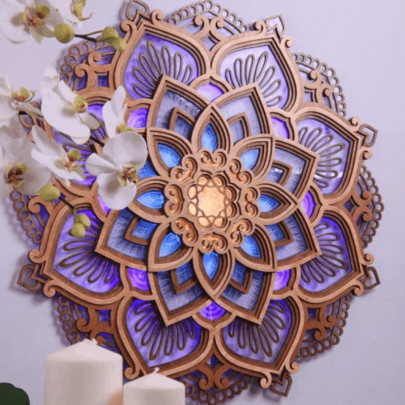 Avtoit | Handcrafted Mandala Wall Light made of Wood