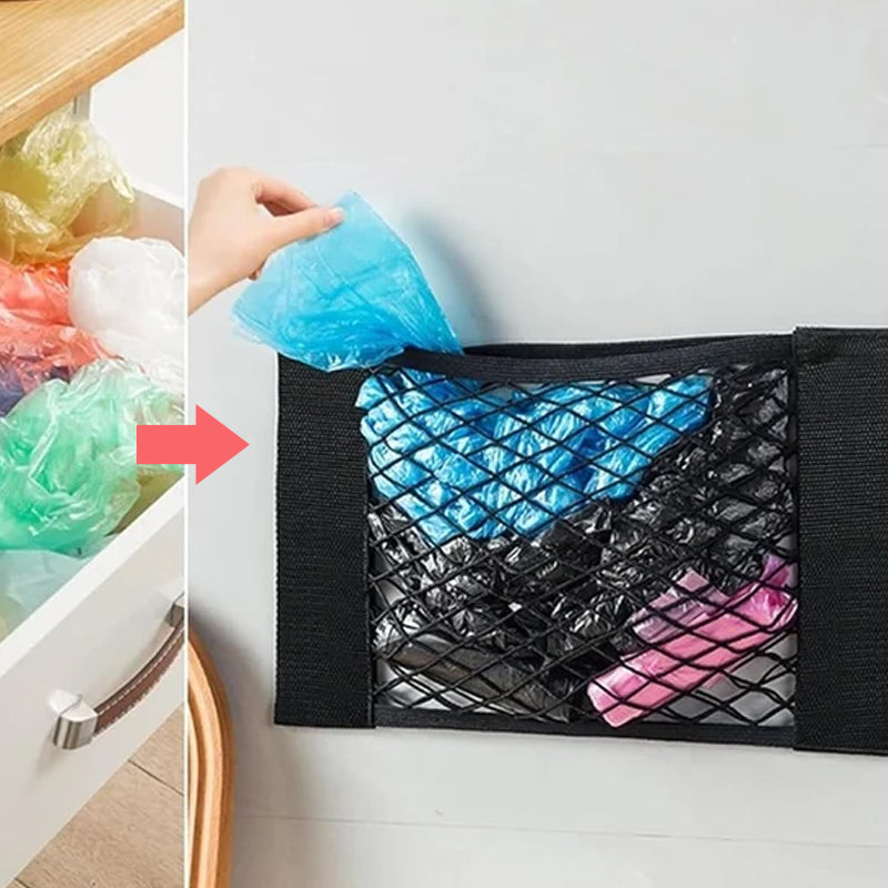 Avtoit | Plastic Bags Storage Net Bag (With Adhesive Tape)