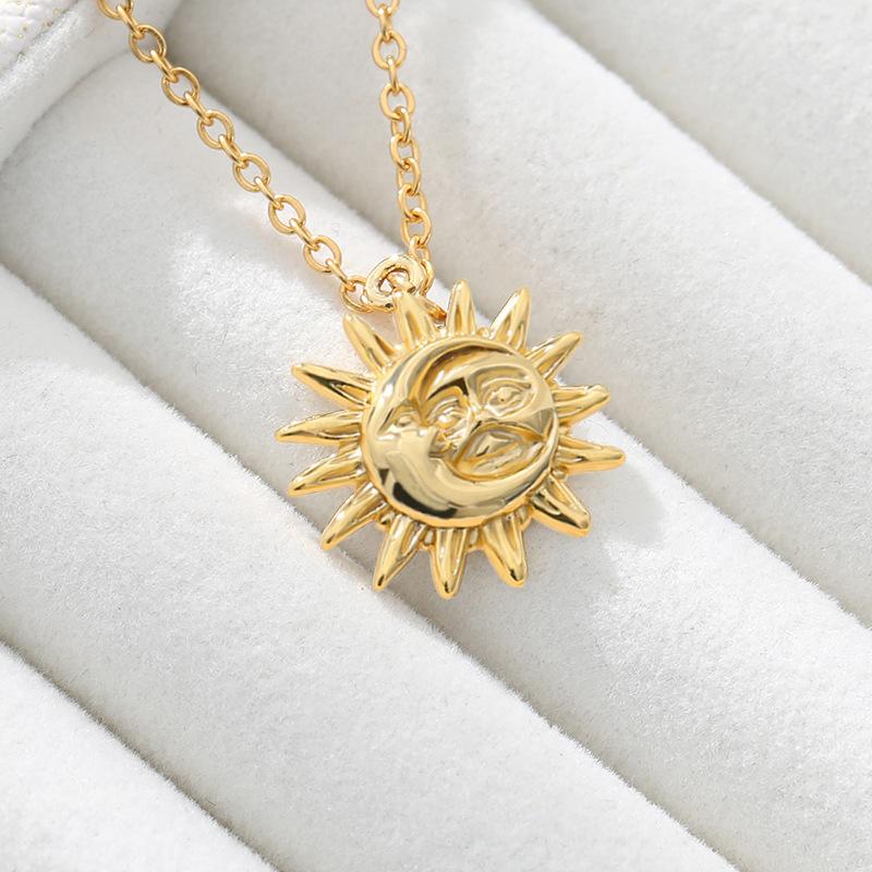 Avtoit | Vintage Sun and Moon Stainless Steel Necklace