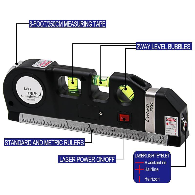 Avtoit | Laser Level Ruler Multi-functional Household Infrared Decoration (Black)