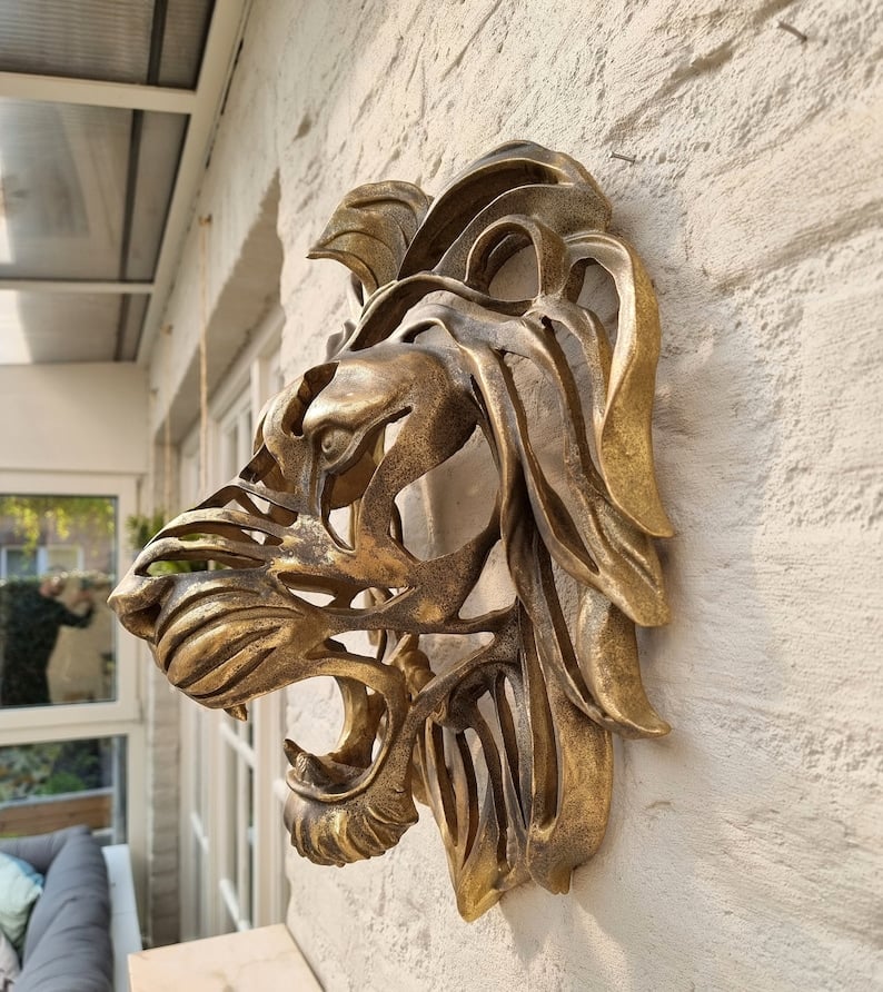 Avtoit | Rare Find-Large Lion Head Wall Mounted Art Sculpture