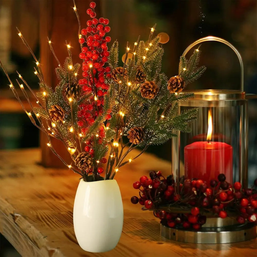 Avtoit | Battery-operated adjustable LED branch decoration string lights