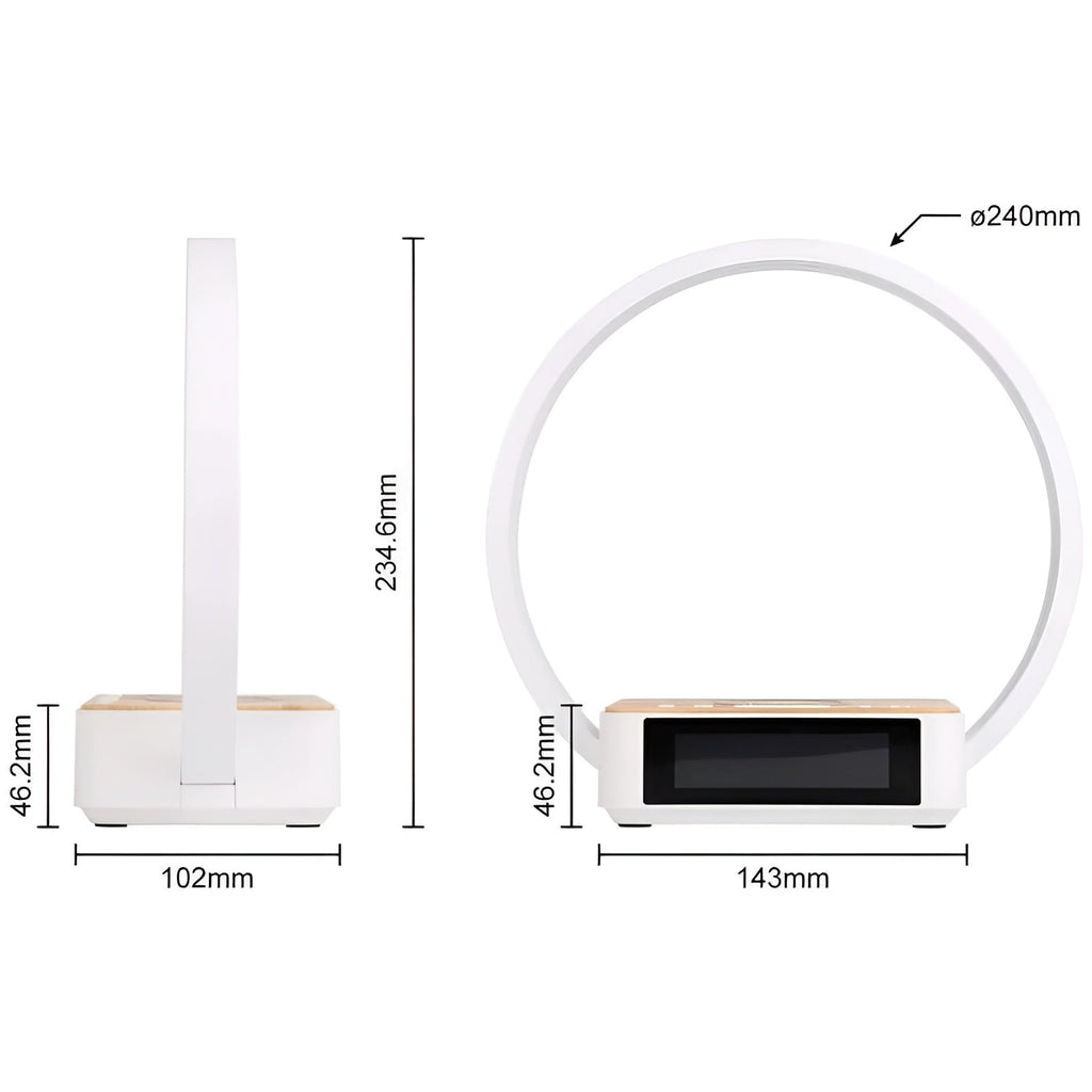 Avtoit | GlowMax 3-in-1 LED Table Lamp – Wireless Charger, Alarm Clock & Touch Control