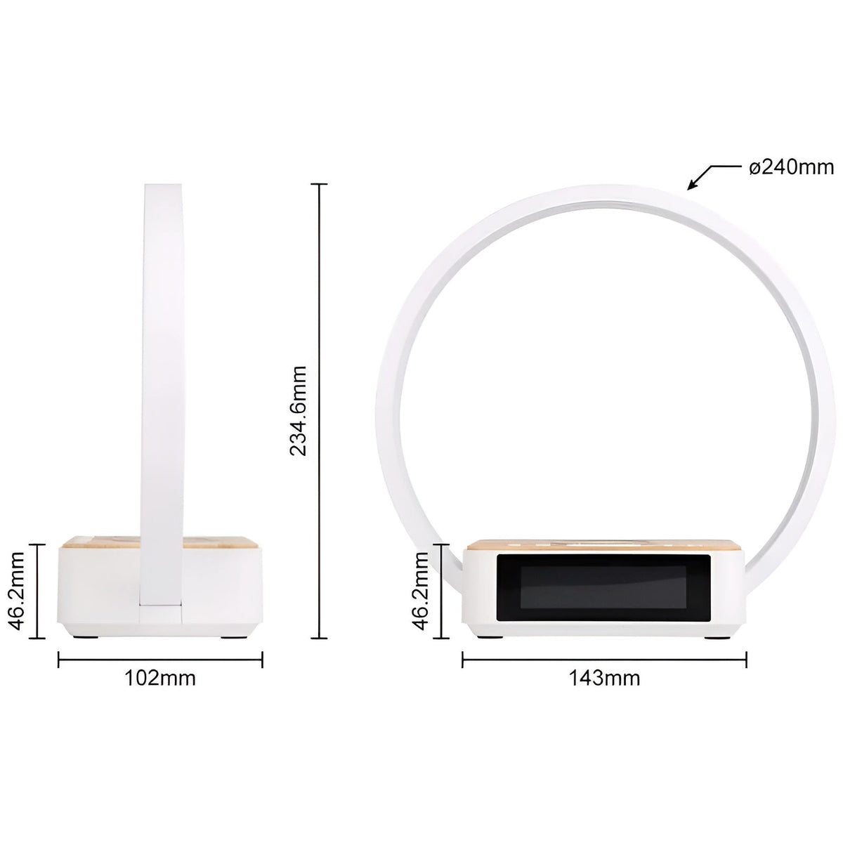 Avtoit | GlowMax 3-in-1 LED Table Lamp – Wireless Charger, Alarm Clock & Touch Control