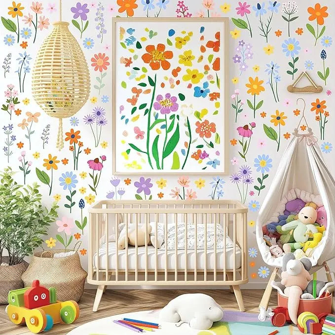 Avtoit | 8 Sheets Spring Flowers Wall Stickers – 102 Self-Adhesive Designs for a Fresh Home!