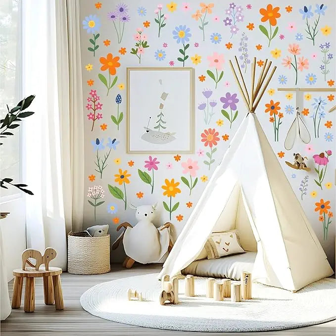 Avtoit | 8 Sheets Spring Flowers Wall Stickers – 102 Self-Adhesive Designs for a Fresh Home!