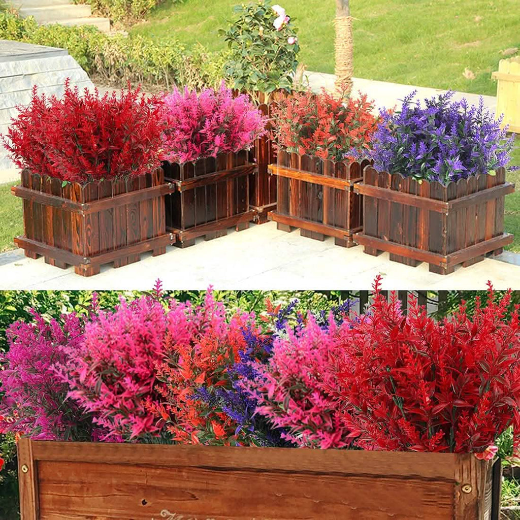 Avtoit | 8 Bundles Artificial Lavender Plastic Flowers Decorations