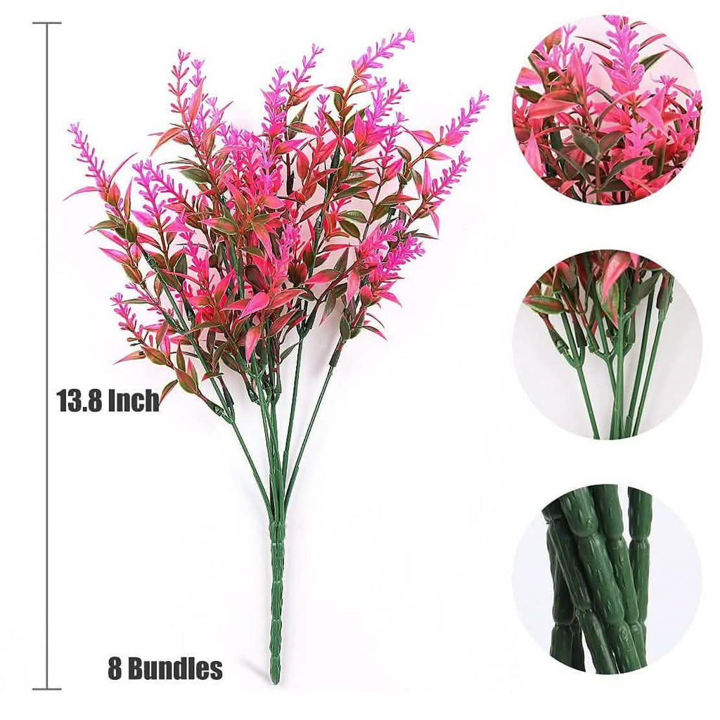 Avtoit | 8 Bundles Artificial Lavender Plastic Flowers Decorations