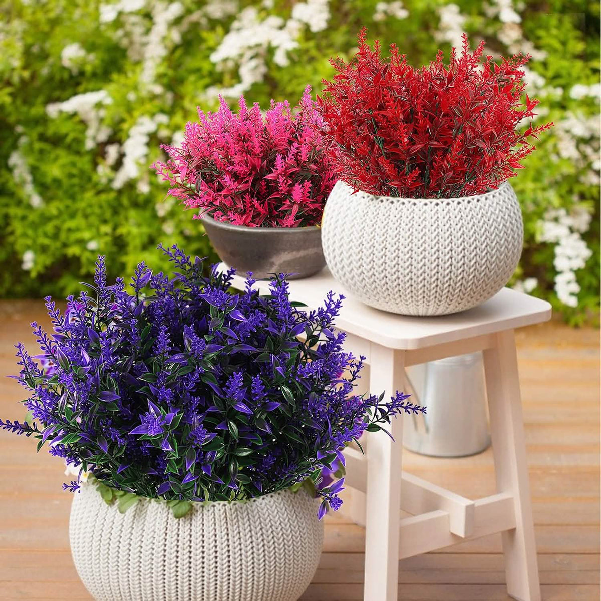 Avtoit | 8 Bundles Artificial Lavender Plastic Flowers Decorations