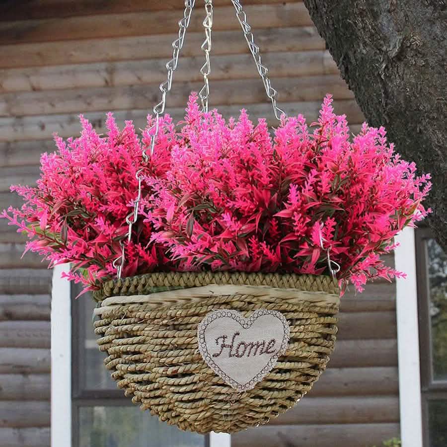Avtoit | 8 Bundles Artificial Lavender Plastic Flowers Decorations