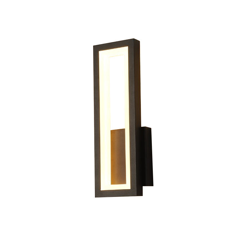 Avtoit | White/Black/Gold Rectangular Frame Wall Light Minimalistic LED Metal Wall Mount Light Fixture in White/Warm Light