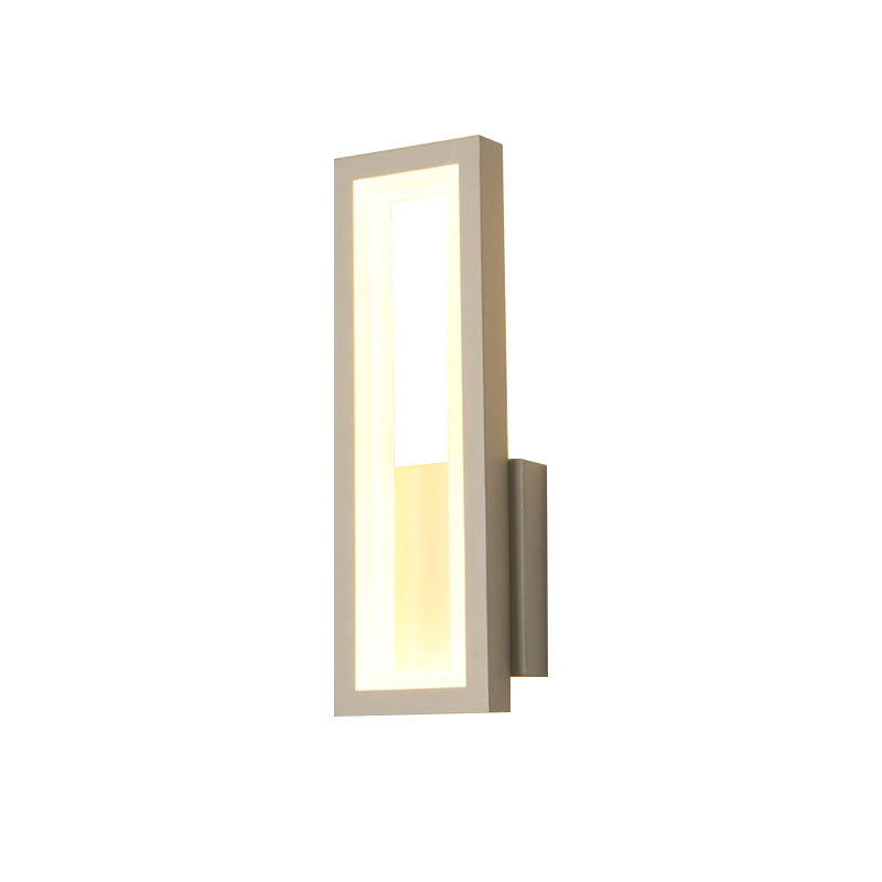 Avtoit | White/Black/Gold Rectangular Frame Wall Light Minimalistic LED Metal Wall Mount Light Fixture in White/Warm Light