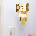 Avtoit | 1-Bulb Wall Lamp Modernism Living Room Sconce Light with Layered Crystal Block Shade in Gold