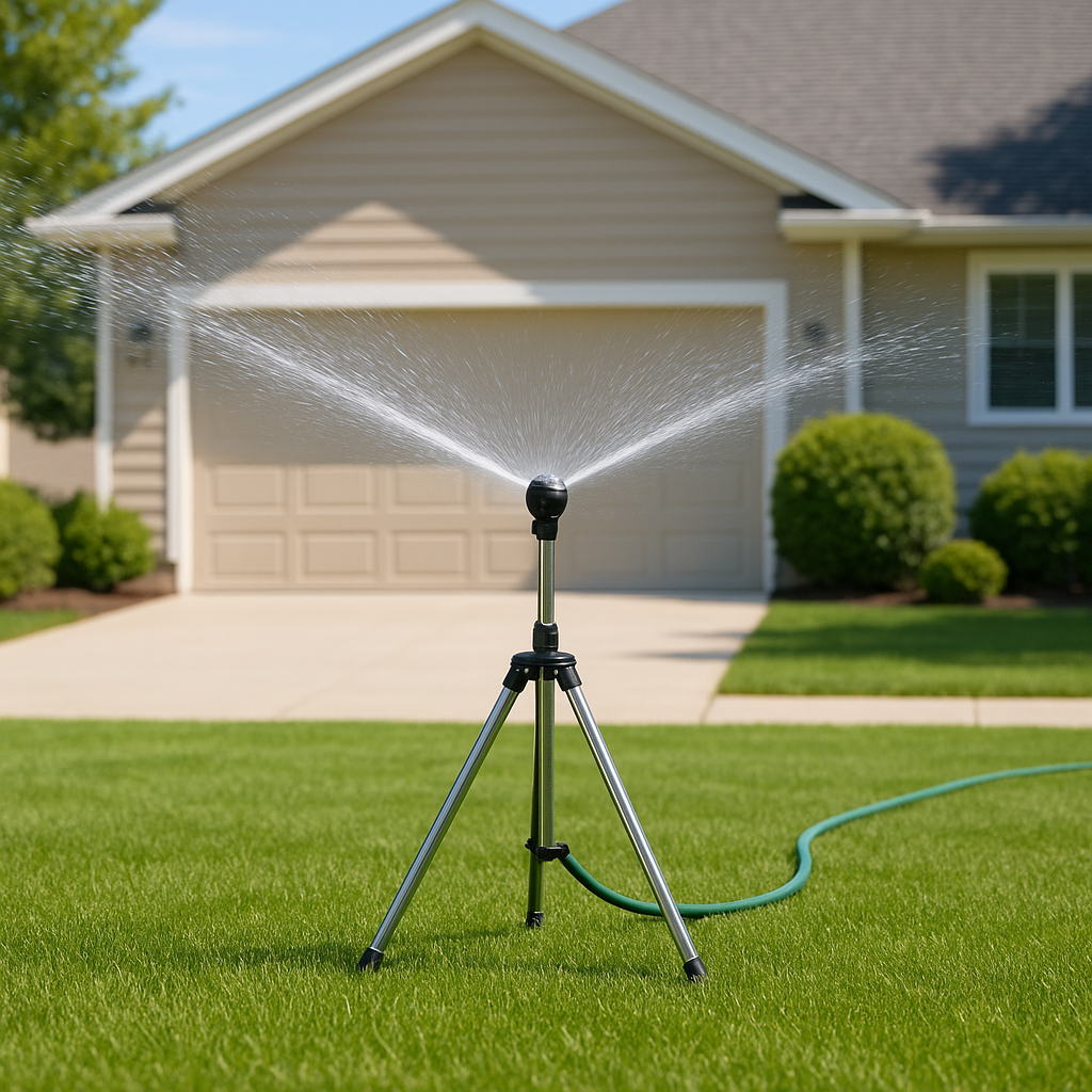 Avtoit | Adjustable 360° Garden Sprinkler on Tripod – Stainless Steel Height-Adjustable Lawn Irrigation System