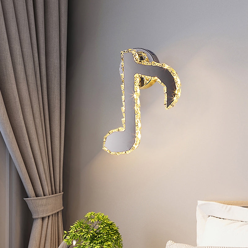 Avtoit | Music Note Crystal Wall Light Wall Lamp Simple Style LED Hall Wall Mounted Lamp in Black