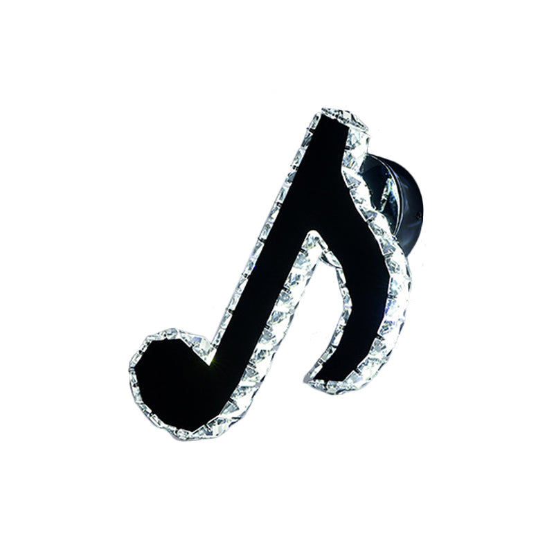 Avtoit | Music Note Crystal Wall Light Wall Lamp Simple Style LED Hall Wall Mounted Lamp in Black