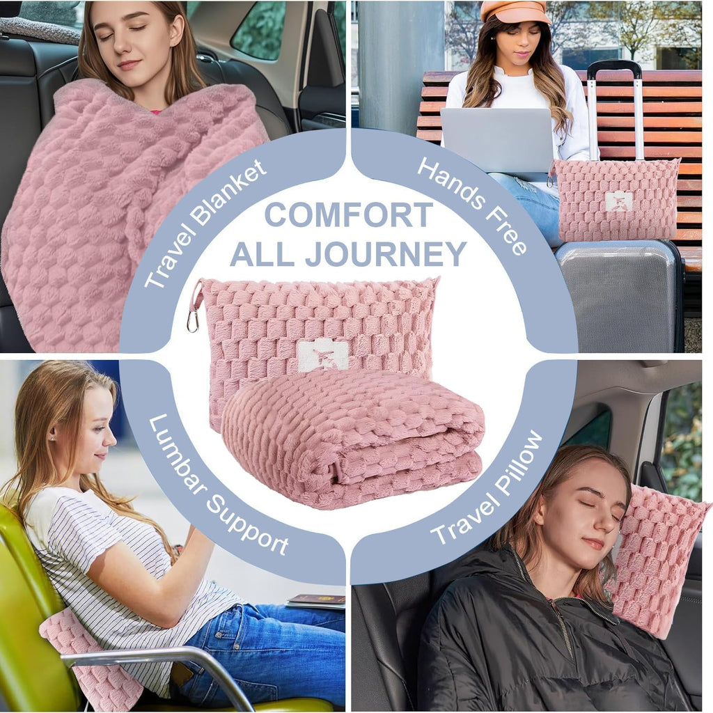 Avtoit | Packable Flannel Travel Blanket with Pillow Bag and Luggage Sleeve – Trevora