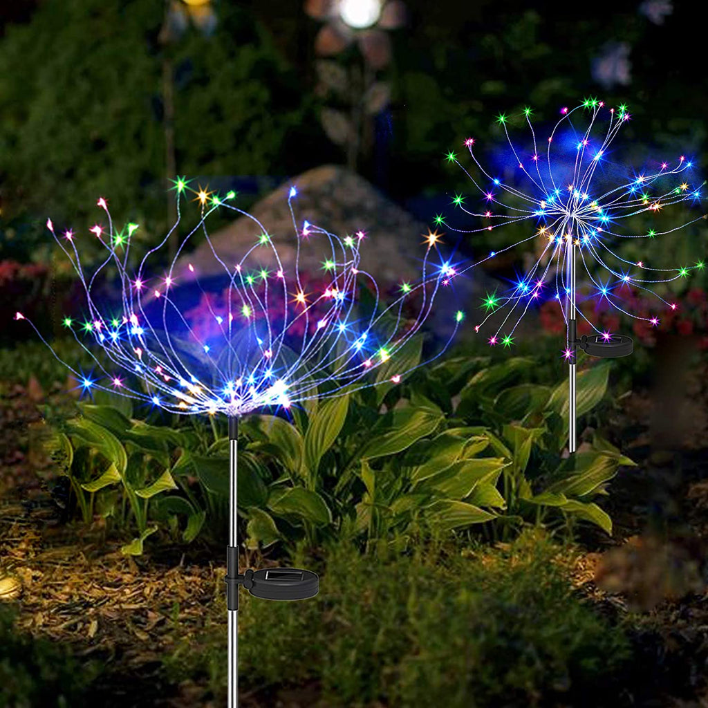 Avtoit | 4 Piece Solar Firework Garden Lights - Weatherproof LED Decorative Lighting, Solar Energy for Garden and Patio
