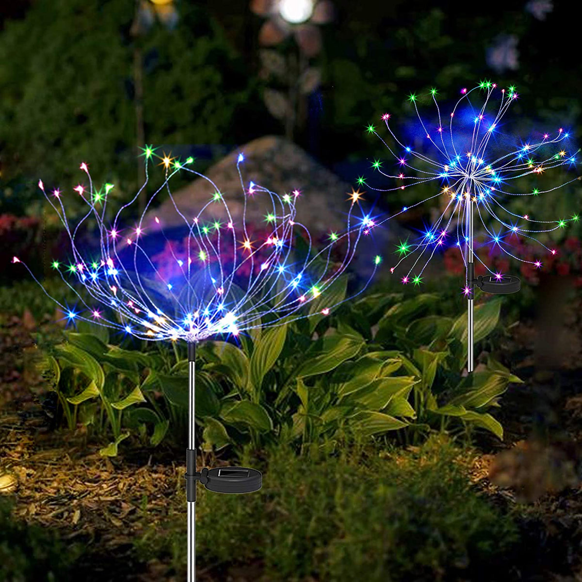 Avtoit | 4 Piece Solar Firework Garden Lights - Weatherproof LED Decorative Lighting, Solar Energy for Garden and Patio