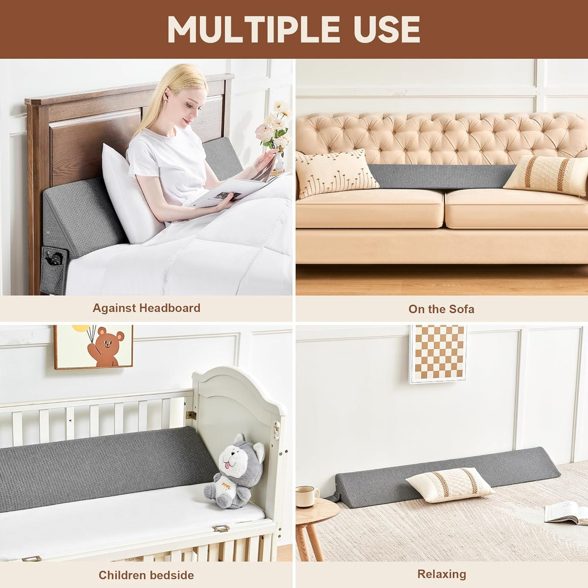 Avtoit | Gap Filler Wedge Pillow | Adjustable Height, Compact Design & Ideal for Twin, Queen, King Beds and Sofas