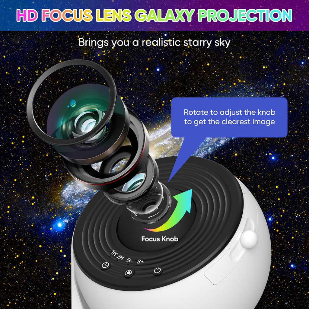 Avtoit | Galaxy Projector with 360° Rotation - Stunning Room-Wide Night Sky View