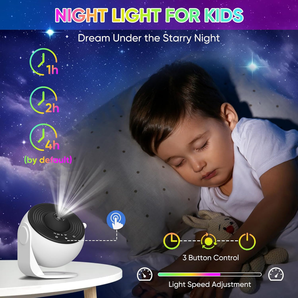 Avtoit | Galaxy Projector with 360° Rotation - Stunning Room-Wide Night Sky View