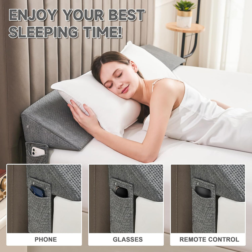 Avtoit | Gap Filler Wedge Pillow | Adjustable Height, Compact Design & Ideal for Twin, Queen, King Beds and Sofas