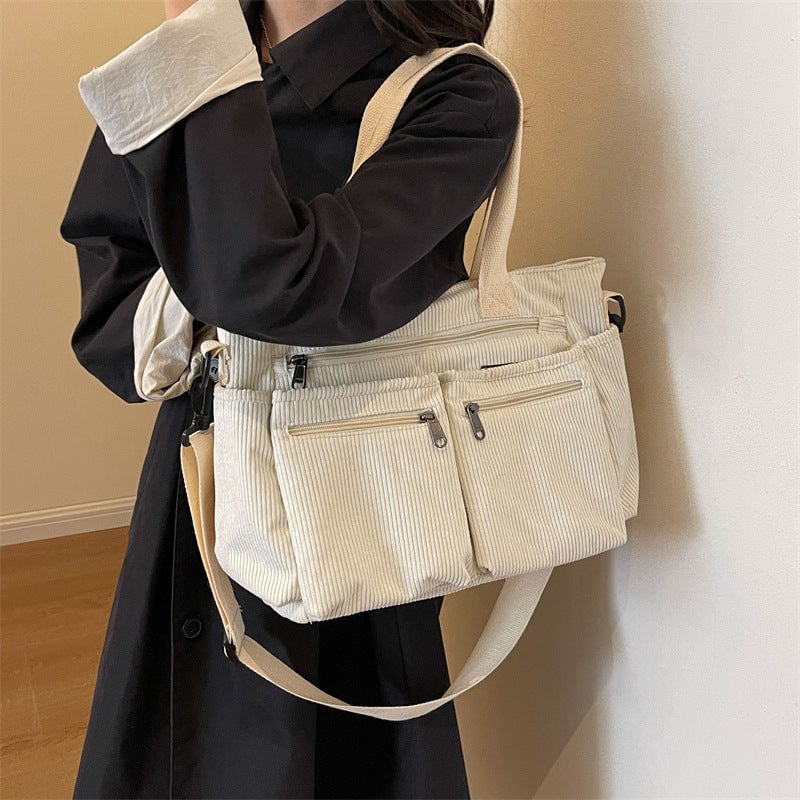 Avtoit | Solid Color Corduroy Tote Bag