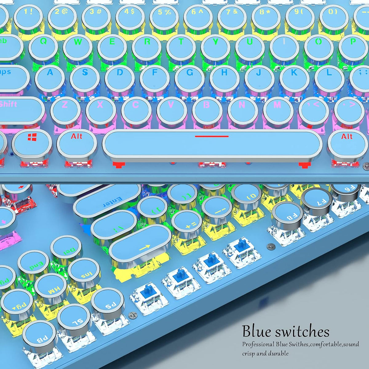 Avtoit | 87-Key Mechanical Gaming Keyboard RGB Backlit Blue Switch