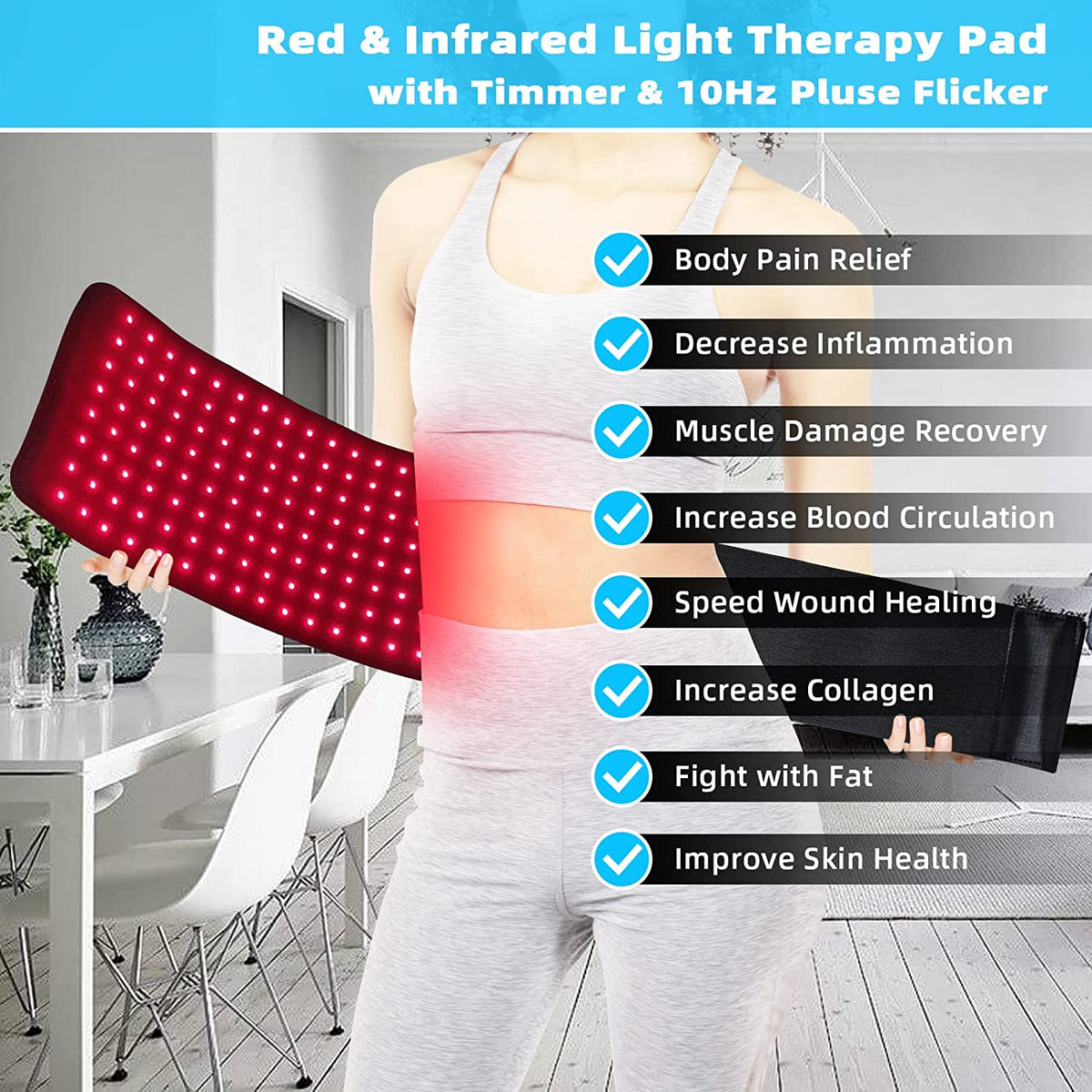 Avtoit | Infrared Light Therapy Pad Belt – Medical-Grade Pain Relief for Back and Muscles