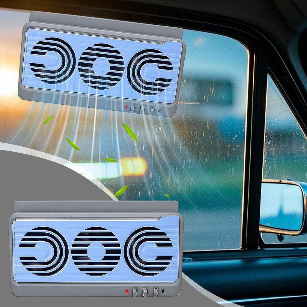 Avtoit | Solar Car Window Fan – Dual Duct Ventilation Exhaust & Cooling Accessory – Aurovent