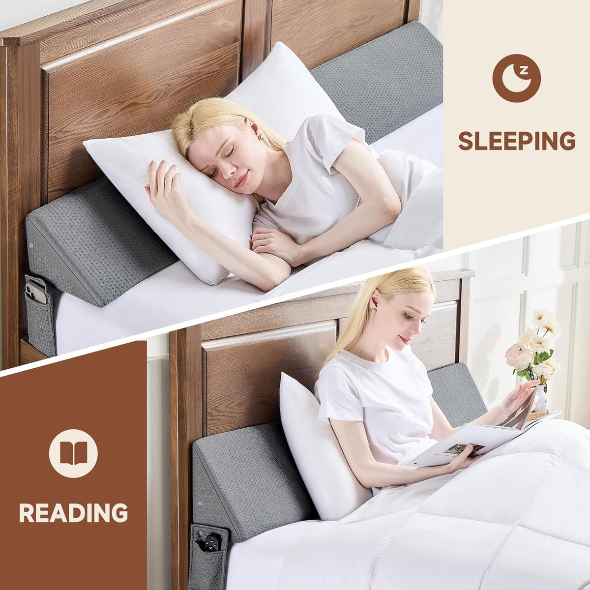Avtoit | Gap Filler Wedge Pillow | Adjustable Height, Compact Design & Ideal for Twin, Queen, King Beds and Sofas